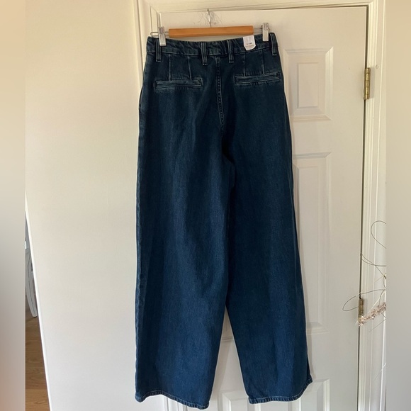 NWT Good American 90S PLEATED DENIM TROUSERS Indigo724 - Picture 4 of 11